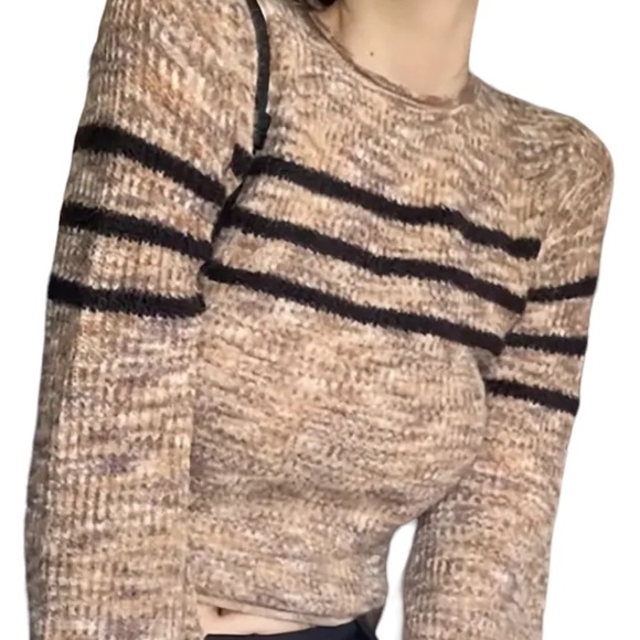 SHEIN Striped Pattern Crop Sweater size Small - Picture 2 of 11